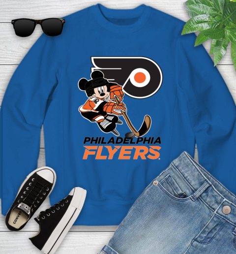 NHL Philadelphia Flyers Mickey Mouse Disney Hockey T Shirt Youth Sweatshirt 8