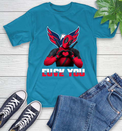 NHL Washington Capitals Deadpool Love You Fuck You Hockey Sports T-Shirt 9
