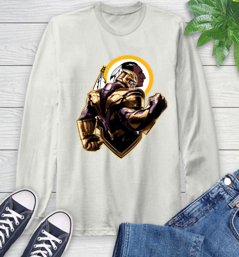 NFL Thanos Avengers Endgame Football Sports Washington Redskins Long Sleeve T-Shirt 12
