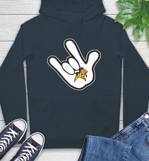 Minnesota Vikings NFL Football Mickey Rock Hand Disney Hoodie 7