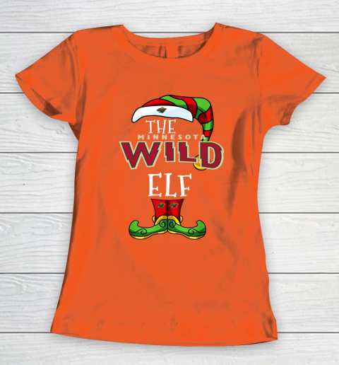 Minnesota Wild Christmas ELF Funny NHL Women's T-Shirt 3