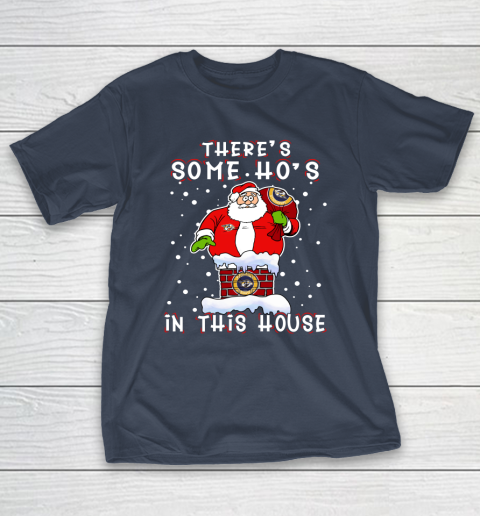 Nashville Predators Christmas There Is Some Hos In This House Santa Stuck In The Chimney NHL T-Shirt 3