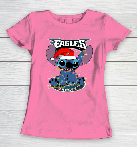 Philadelphia Eagles NFL Football noel stitch Christmas Women's T-Shirt 9
