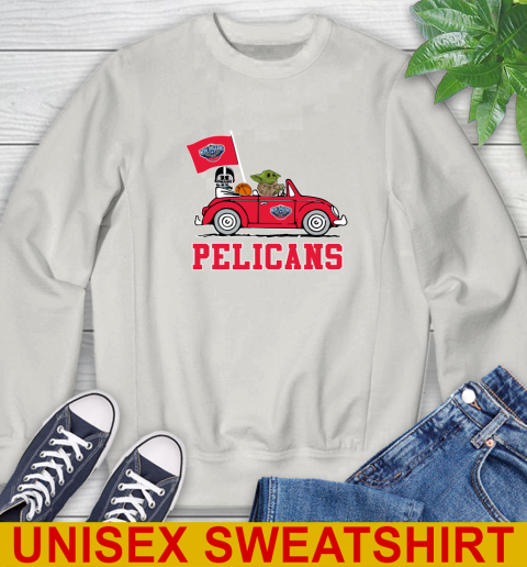 NBA Basketball New Orleans Pelicans Darth Vader Baby Yoda Driving Star Wars Shirt Sweatshirt 12