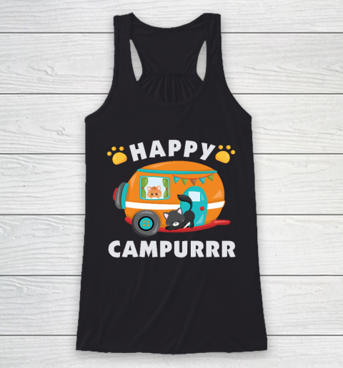 Happy Campurrr Camping With Cats RV Glamping Designs Racerback Tank