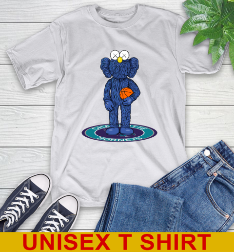 NBA Basketball Charlotte Hornets Kaws Bff Blue Figure Shirt T-Shirt 12