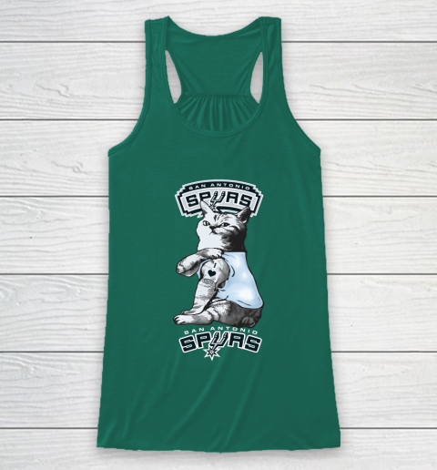 NBA Basketball My Cat Loves San Antonio Spurs Racerback Tank 5