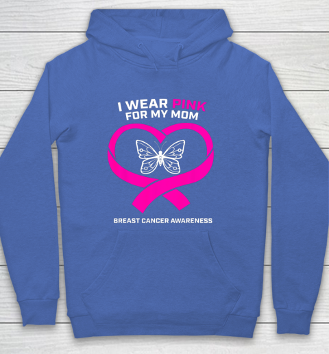 Men Women Kids Wear Pink For My Mom Breast Cancer Awareness Hoodie 6
