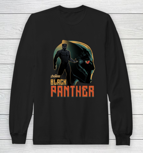 Marvel Infinity War Black Panther Profile Graphic Long Sleeve T-Shirt