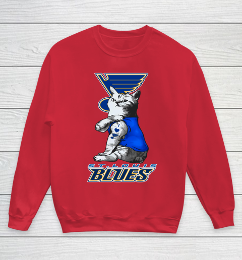 NHL My Cat Loves St.Louis Blues Hockey Youth Sweatshirt 7