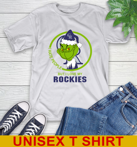 Colorado Rockies MLB Christmas Grinch I Hate People But I Love My Favorite Baseball Team T-Shirt 12
