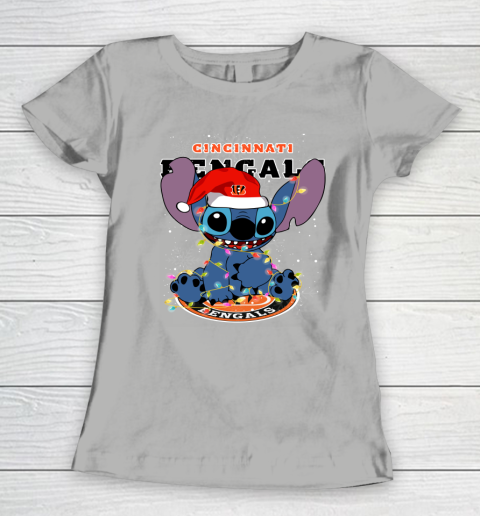 Cincinnati Bengals NFL Football noel stitch Christmas Women's T-Shirt 8