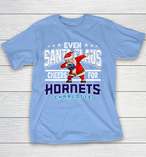 Charlotte Hornets Even Santa Claus Cheers For Christmas NBA Youth T-Shirt 8