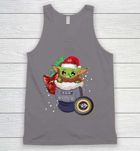 Nashville Predators Christmas Baby Yoda Star Wars Funny Happy NHL Tank Top 7