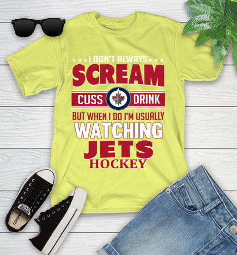 Winnipeg Jets NHL Hockey I Scream Cuss Drink When I'm Watching My Team Youth T-Shirt 10