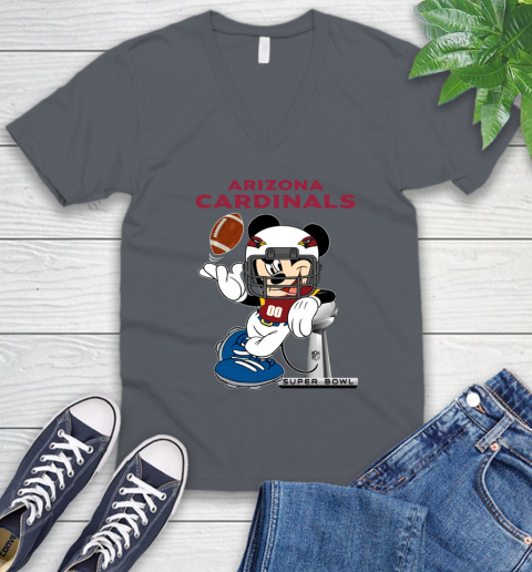 NFL Arizona Cardinals Mickey Mouse Disney Super Bowl Football T Shirt V-Neck T-Shirt 5