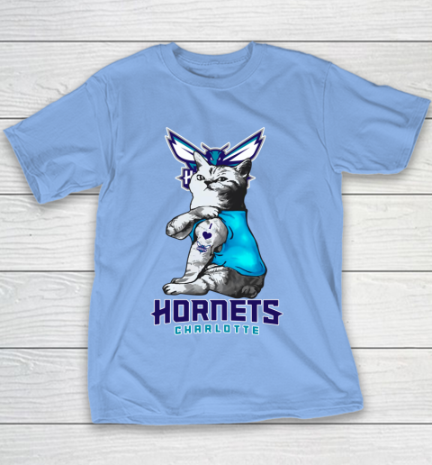NBA Basketball My Cat Loves Charlotte Hornets Youth T-Shirt 8