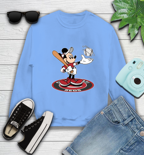 MLB Baseball Cincinnati Reds Cheerful Mickey Disney Shirt Sweatshirt 11