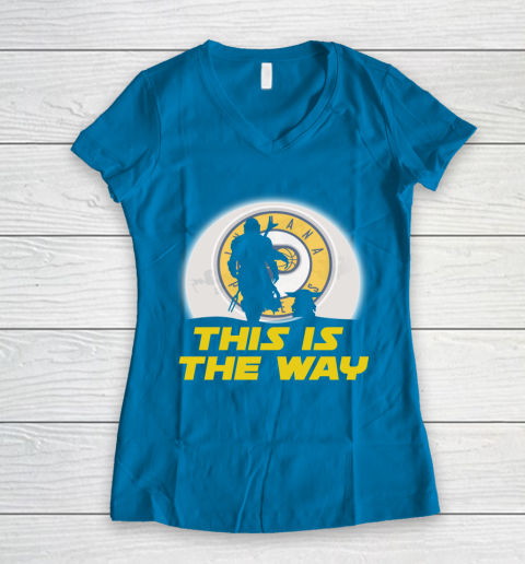 Indiana Pacers NBA Basketball Star Wars Yoda And Mandalorian This Is The Way Women's V-Neck T-Shirt 5