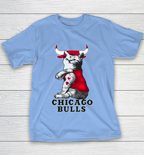NBA Basketball My Cat Loves Chicago Bulls Youth T-Shirt 8