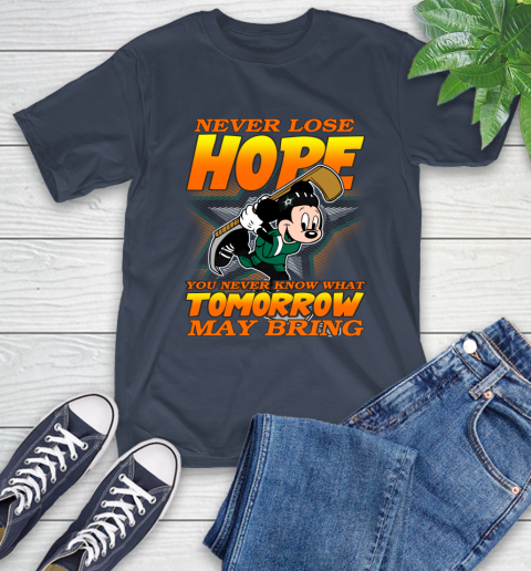 Dallas Stars NHL Hockey ootball Mickey Disney Never Lose Hope T-Shirt 3