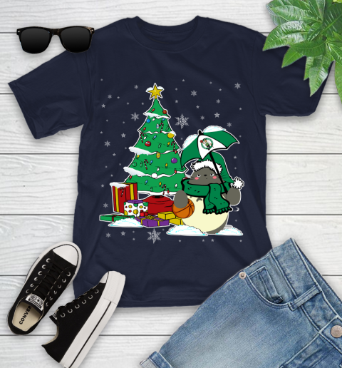 Boston Celtics NBA Basketball Cute Tonari No Totoro Christmas Sports Youth T-Shirt 2