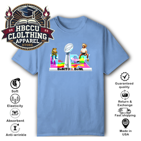 Benito Bowl Bad Bunny T-Shirt zutu benito bowl bad bunny classic t shirt 2 front carolina blue HBCU Clothing Apparel