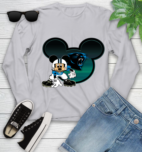 NFL Carolina Panthers Mickey Mouse Disney Football T Shirt Youth Long Sleeve 5
