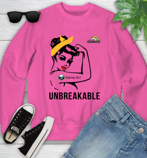 NHL Buffalo Sabres Girl Unbreakable Hockey Sports Youth Sweatshirt 3