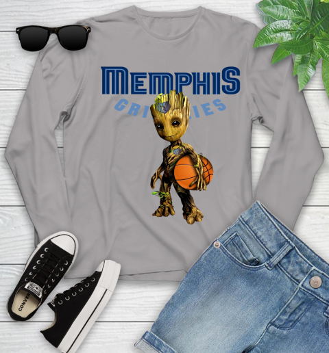 Memphis Grizzlies NBA Basketball Groot Marvel Guardians Of The Galaxy Youth Long Sleeve 5