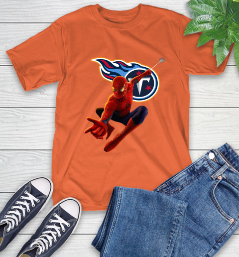 NFL Spider Man Avengers Endgame Football Tennessee Titans T-Shirt 5