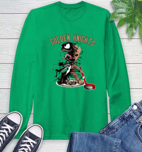 NHL Vegas Golden Knights Hockey Venom Groot Guardians Of The Galaxy Long Sleeve T-Shirt 7