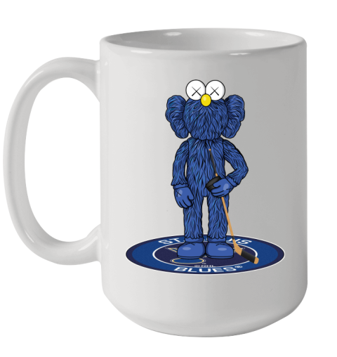 NHL Hockey St.Louis Blues Kaws Bff Blue Figure Shirt Ceramic Mug 15oz