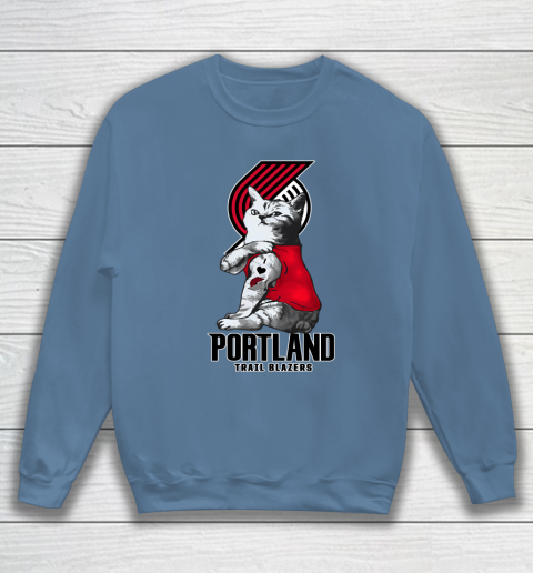 NBA Basketball My Cat Loves Portland Trail Blazers Sweatshirt 6