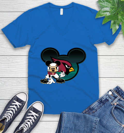 NFL Arizona Cardinals Mickey Mouse Disney Football T Shirt V-Neck T-Shirt 6