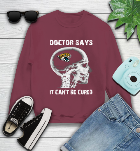 NFL Jacksonville Jaguars Football Skull It Can't Be Cured Shirt Sweatshirt 5
