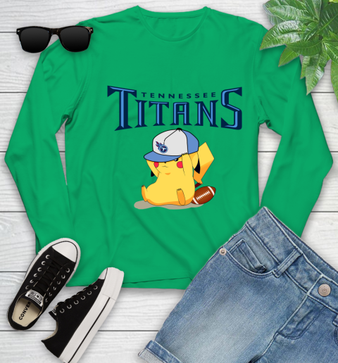 NFL Pikachu Football Tennessee Titans Youth Long Sleeve 6