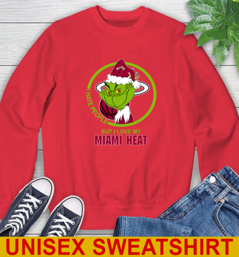 Miami Heat NBA Christmas Grinch I Hate People But I Love My Favorite Basketball Team Sweatshirt 10