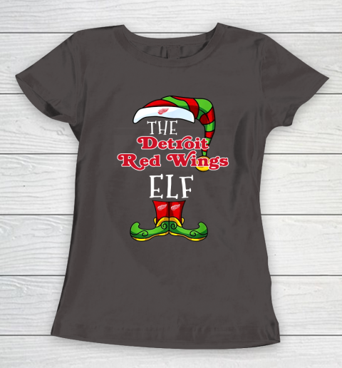 Detroit Red Wings Christmas ELF Funny NHL Women's T-Shirt 7