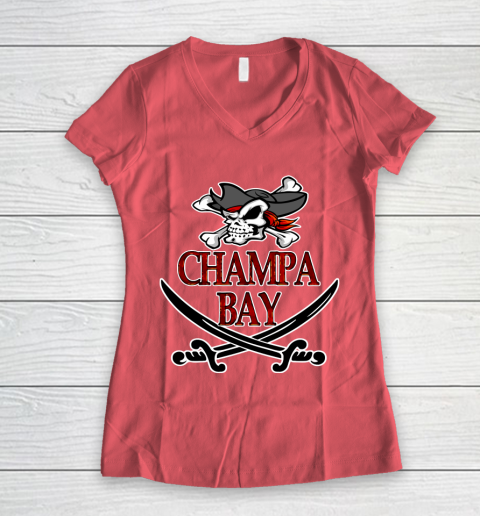 Champa Bay TB Football Champions Women's V-Neck T-Shirt 4