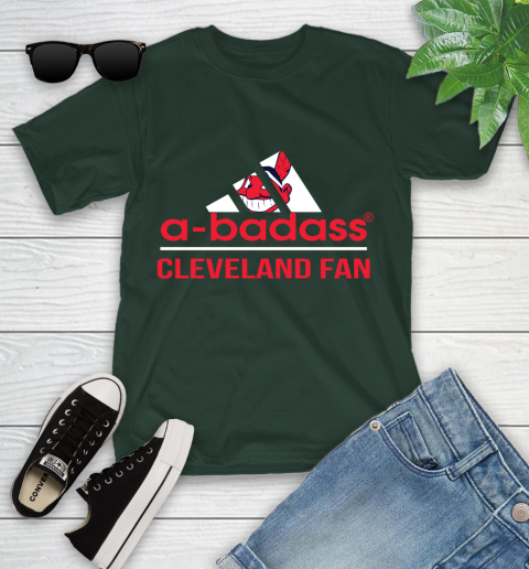 MLB A Badass Cleveland Indians Fan Adidas Baseball Sports Youth T-Shirt 5