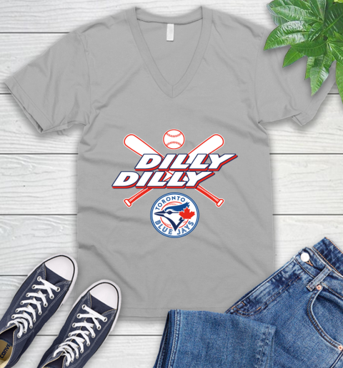 MLB Toronto Blue Jays Dilly Dilly Baseball Sports V-Neck T-Shirt 4