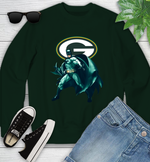NFL Batman Football Sports Green Bay Packers Youth Sweatshirt 10