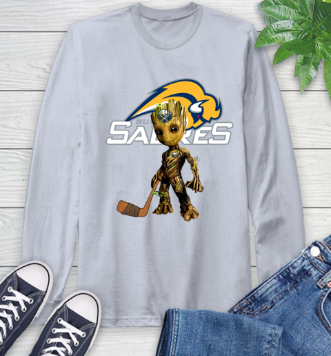 Buffalo Sabres NHL Hockey Groot Marvel Guardians Of The Galaxy Long Sleeve T-Shirt 6