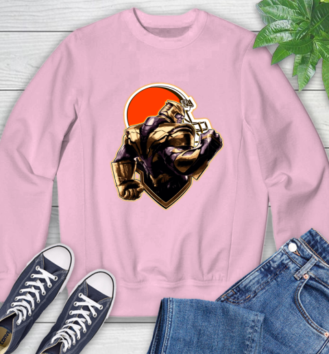 NFL Thanos Avengers Endgame Football Sports Cleveland Browns Sweatshirt - Image 10