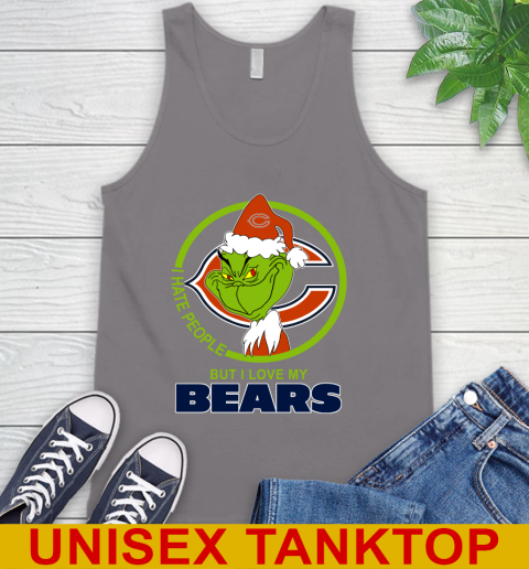 Chicago Bears NFL Christmas Grinch I Hate People But I Love My Favorite Football Team Tank Top 7