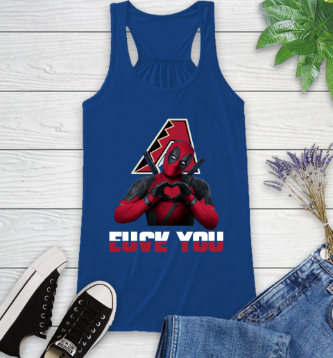 MLB Arizona Diamondbacks Deadpool Love You Fuck You Baseball Sports Racerback Tank 8