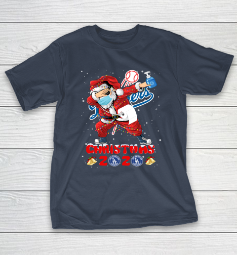 Los Angeles Dodgers Funny Santa Claus Dabbing Christmas 2020 MLB T-Shirt 3