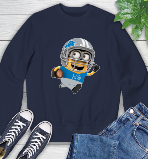 NFL Detroit Lions Minions Disney Football Sports Sweatshirt 3