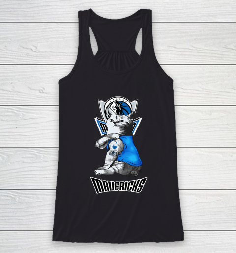 NBA Basketball My Cat Loves Dallas Mavericks Racerback Tank